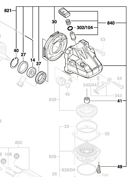 Carter d´engrenage pour GWS 15-125 CI BOSCH